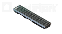 Лоток водоотводный пластиковый PolyMax Drive DN150 h80 с решеткой ячеистой ОС кл.А15 (к-т)