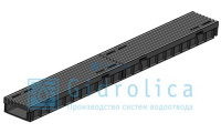 Комплект Gidrolica Light: лоток водоотводный ЛВ -10.11,5.5,5 - с решетк.пластик. ячеистой, кл. B125