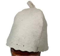 Шапка для бани "Белая"  Бацькина баня