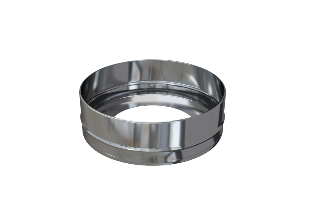 Заглушка Феррум с отверстием нержавеющая (430/0,5мм) ф130/200