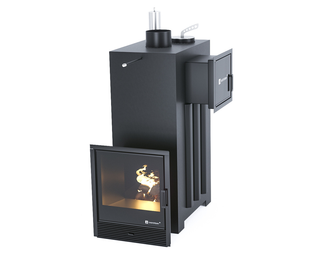 Печь для бани ИзиСтим Геленджик М2 боковой выход справа Premium с футеровкой шамотом