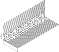 Профиль угловой ПВХ с армирующей сеткой 10х15 2,5 м