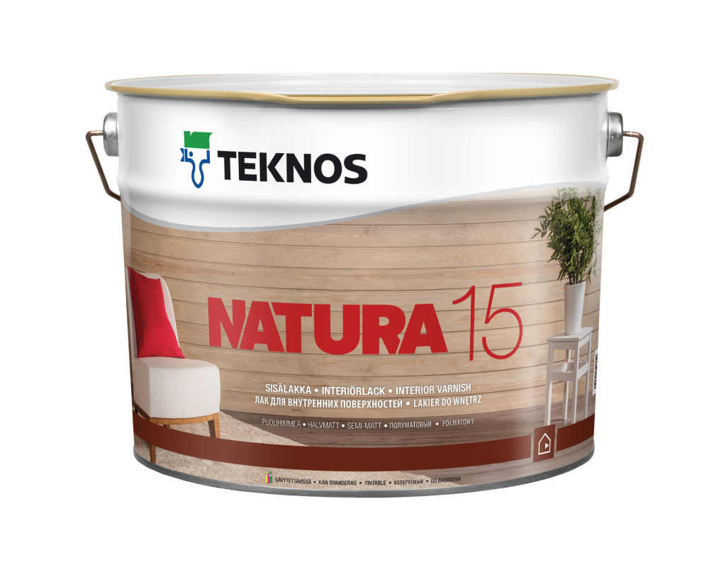 Лак для стен и потолков Natura 15 (Натура 15) полуматовый