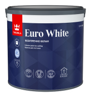 Краска для потолка EURO WHITE белая глубокоматовая 2,7л