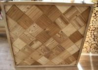 Панно еловый паркет диагональ с подсветкой 100*150см Автор Бани