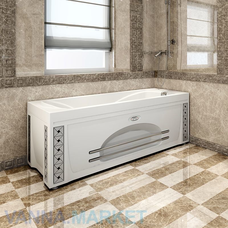 Гидромассажная ванна РАДОМИР Сильвия 168x70 с лицевым экраном (полотенцедержатель)
