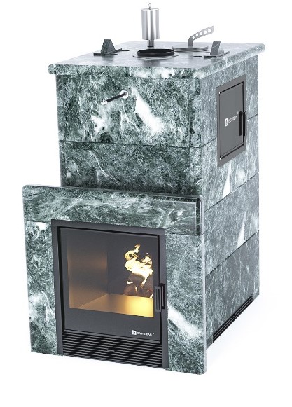 Печь для бани ИзиСтим Геленджик М2 Premium в четырехс.кож.из змеевика вход слева закр.верх