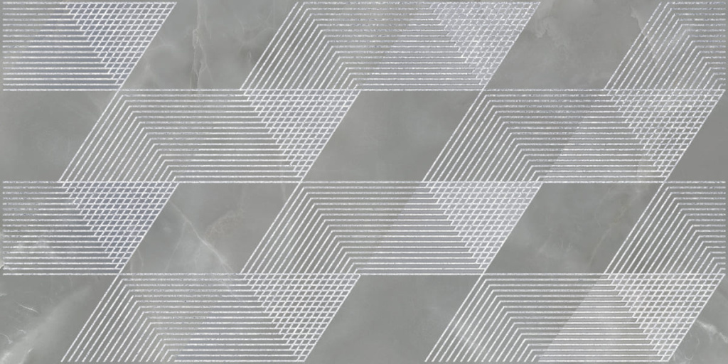 Декор настенный Opale Grey Geometria 315x630 серый