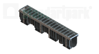 Лоток водоотводный PolyMax Drive DN100 h200 пластиковый с решеткой ячеистой ОС кл.А (комплект)