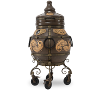 Тандыр ЭкоТандыры Шар черный, откидная крышка с колесами