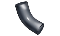 Колено трубы 60º  GL PU 125/90 мм металлическое (RAL 7024)
