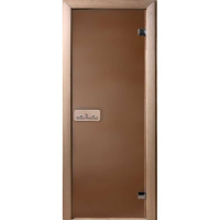 Дверь Бронза матовое 190*70, 6 мм, 2 петли, коробка хвоя. Банный Эксперт
