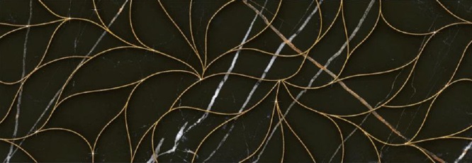 Декор настенный Black & Gold Struttura 242x700 черный
