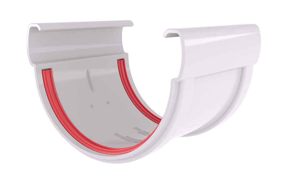 Соединитель желоба GL Дизайн 135/90 мм ПВХ (Белый)