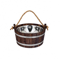 Шайка 7,5л с нержавеющей вставкой Woodson дуб в тёмном