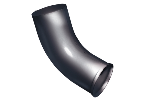 Колено стока GL PU 125/90 мм металлическое (RAL 7024)