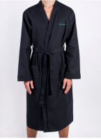 Халат Woodson вафельный с планкой р.46-48 черный