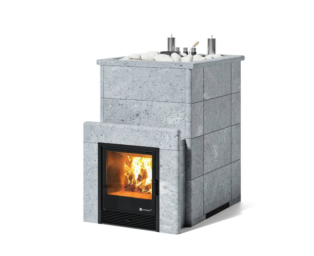 Печь для коммерческой бани ИзиСтим Домна 45 К Premium в полноценном кожух из талькохлорита