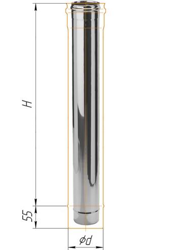 Дымоход Феррум нержавеющий (430/0,5 мм) ф300 L=1,0м черный RAL9005