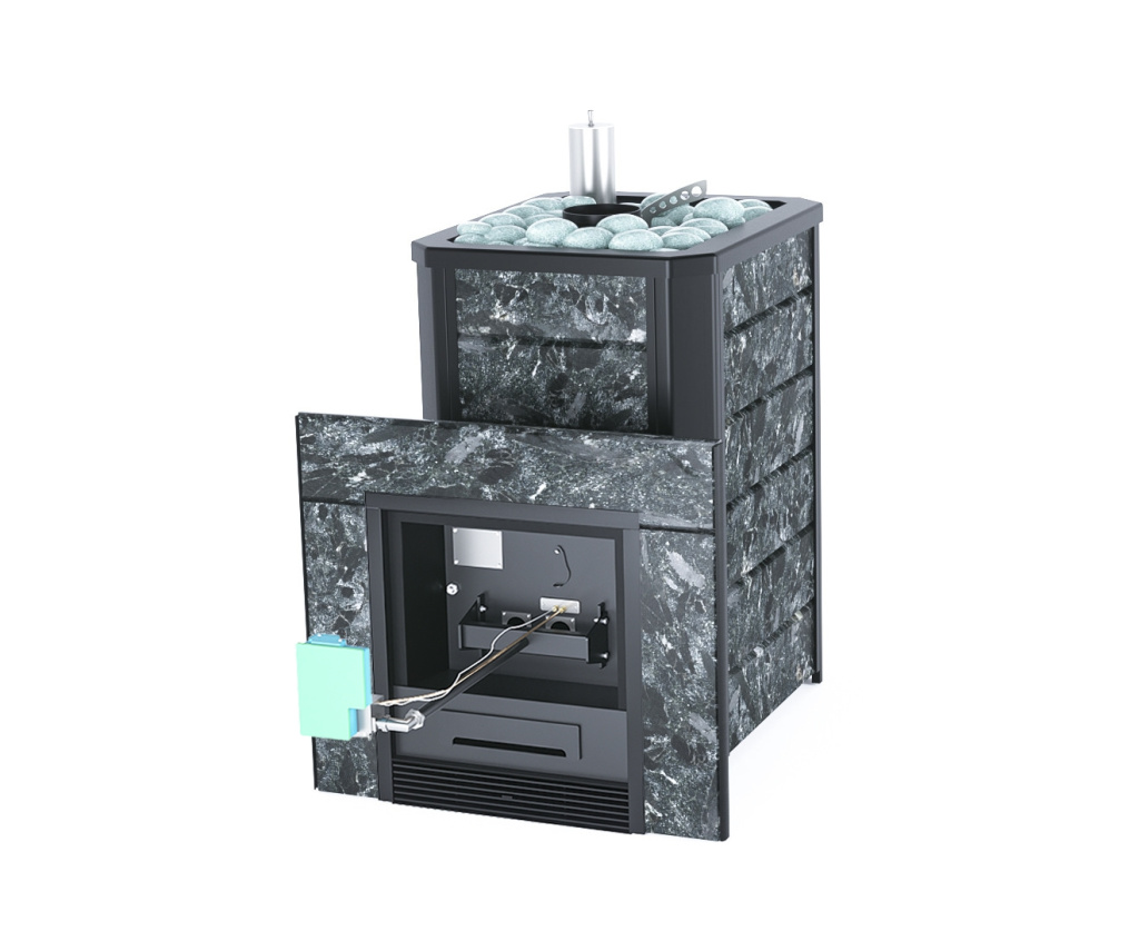 Печь для бани ИзиСтим Ялта 15 Premium (пироксенит Антик) с ГГУ-20 AISI 430 (2024)