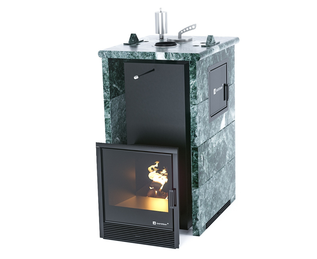 Печь для бани ИзиСтим Сочи М2 Premium в трехстор. кожухе из змеевика закр.бок.вход справа