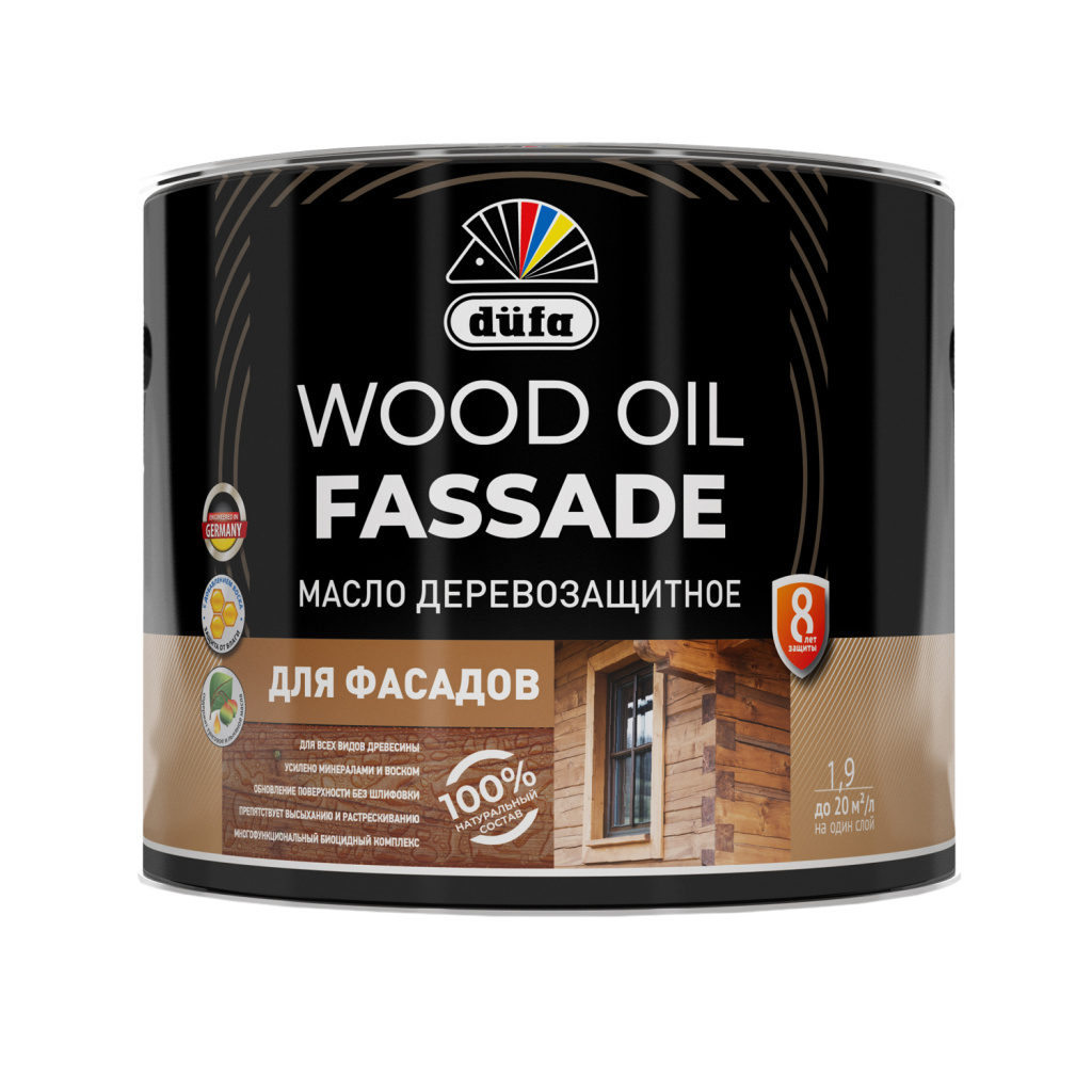 Dufa Масло Wood OIL Fassade бесцветный  1,9л