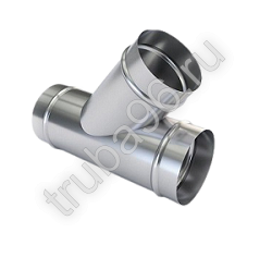 Тройник 45 градусов d130мм, толщина металла 0.5 мм