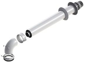 Дымоход коаксиальный Craft ф60/100, L=1,0м, белый, комплект в сборе