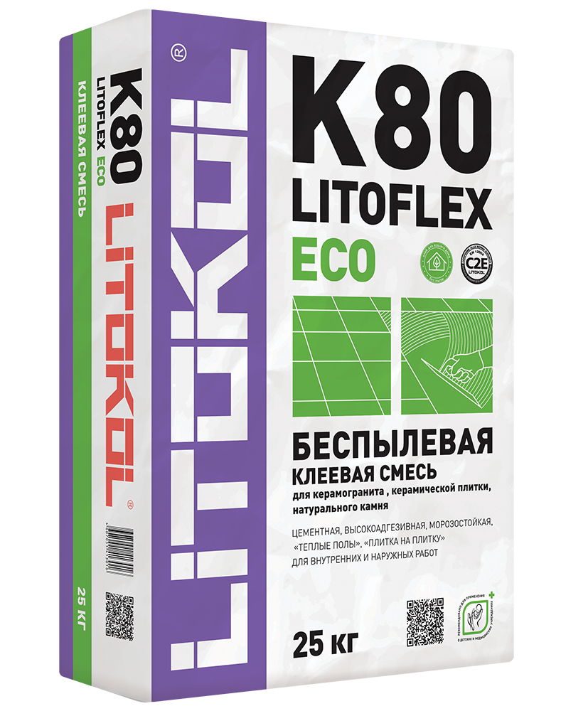 Клеевая смесь LitoFlex K80 ЕСО, 25 кг