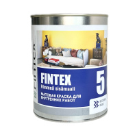 Акрилат-латексная краска FINTEX 5 (Финтекс 5) матовая для сухих помещений, 0,9л.