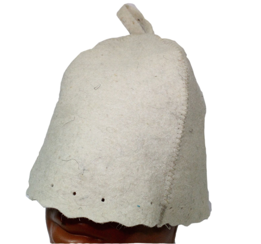 Шапка для бани "Белая"  Бацькина баня