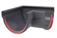 Угол желоба 90 гр. GL Дизайн 135/90 мм ПВХ (Графит)