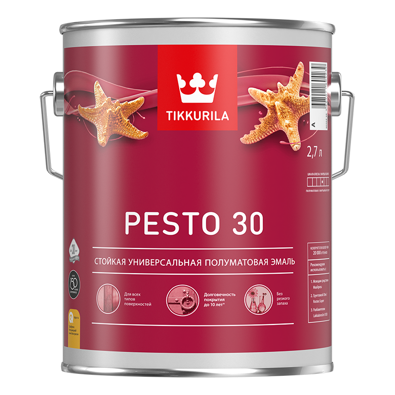 Краска EURO PESTO 30 C полуматовая 2,7л