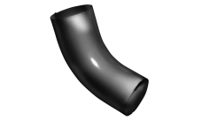 Колено трубы 60º  GL PU 125/90 мм металлическое (RAL 9005)