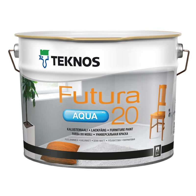 Универсальная краска по дереву и металлу FUTURA AQUA 20 (Футура Аква 20) полуматовая