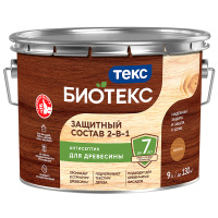Состав защитный 2-в-1 Биотекс махагон 9л