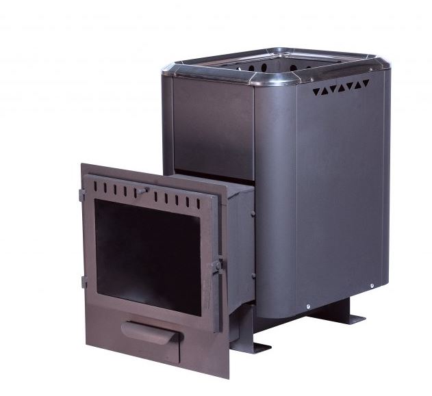 Печь для бани чугунная Сибирь-20 панорамная дверка (конвекционная)