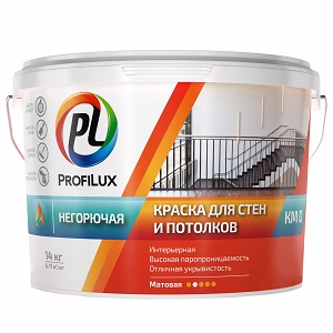 Profilux ВД краска НЕГОРЮЧАЯ для стен и потолков  14кг