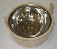 Шайка двуручная 15л с нержавеющей вставкой, Банный Эксперт