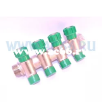 Коллекторн. регулир. модуль IVR "858" никелир. 3/4" (вн-нр), 4 вент. 1/2" (нр) (185811204) (16,2)