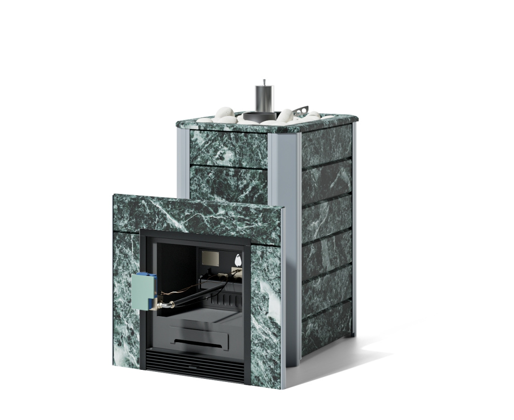 Печь для бани ИзиСтим Ялта 25 Premium (змеевик) с ГГУ (2024)