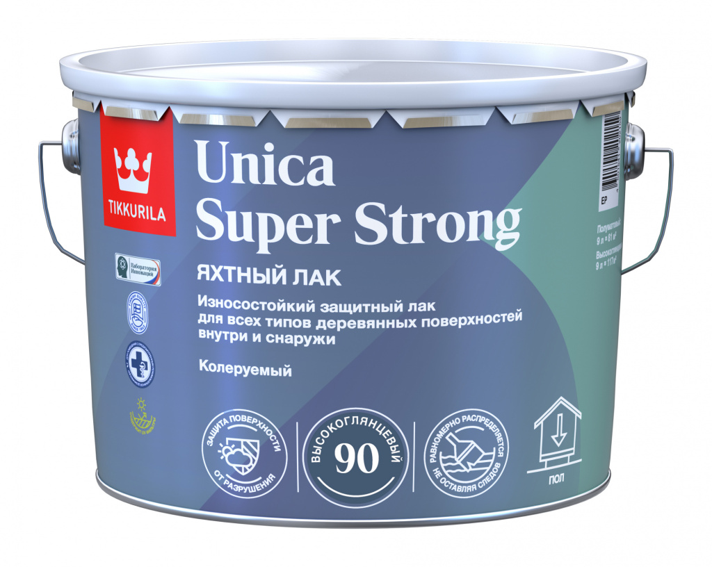 Лак универсальный UNICA SUPER STRONG EP в/гл 9л