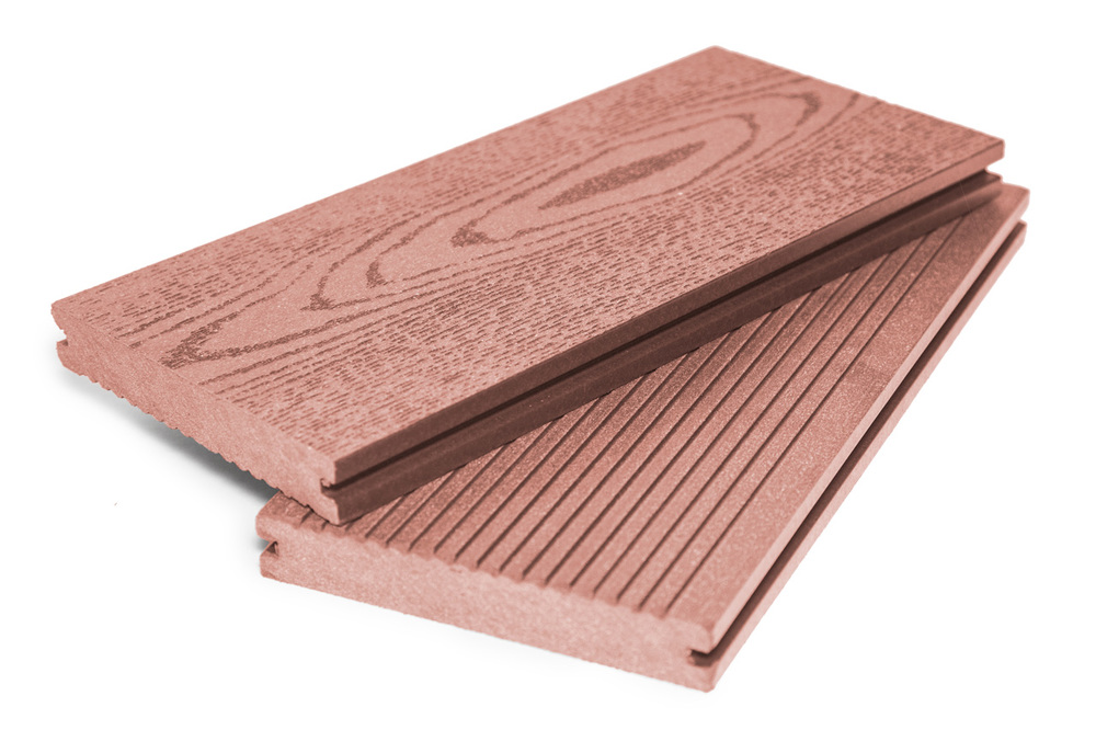 Террасная доска Grand Line 140мм вельвет и тиснение Массив Терракот 4м (БШТ)