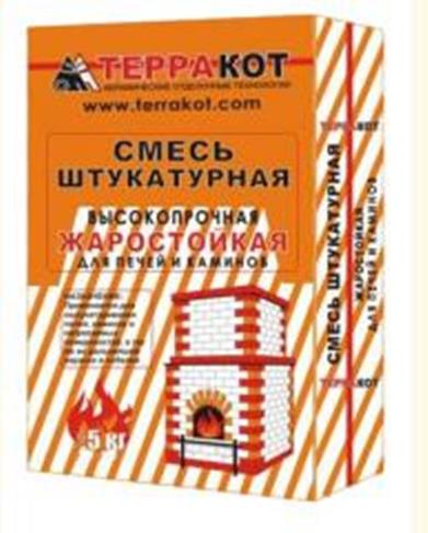 Смесь штукатурная "Терракот"  глино-шамотная жаростойкая высокопрочная (25 кг)
