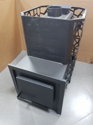 Печь для бани Сталь-Мастер Рада 8 18М закр.каменка БЕЗ ДВЕРЦЫ антрацит дровяная сетка