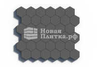 Тротуарная плитка Шестигранник, 218х190х70 мм, стандарт Черный