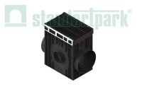 Пескоуловитель для подключения труб PolyMax Drive DN300 H616 с чугунной щелевой решеткой D400 (к-т)
