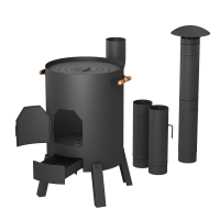 Печь для казана СТЭН КазанОК 8-12л разборная, переносная, в комплекте с дымоходом