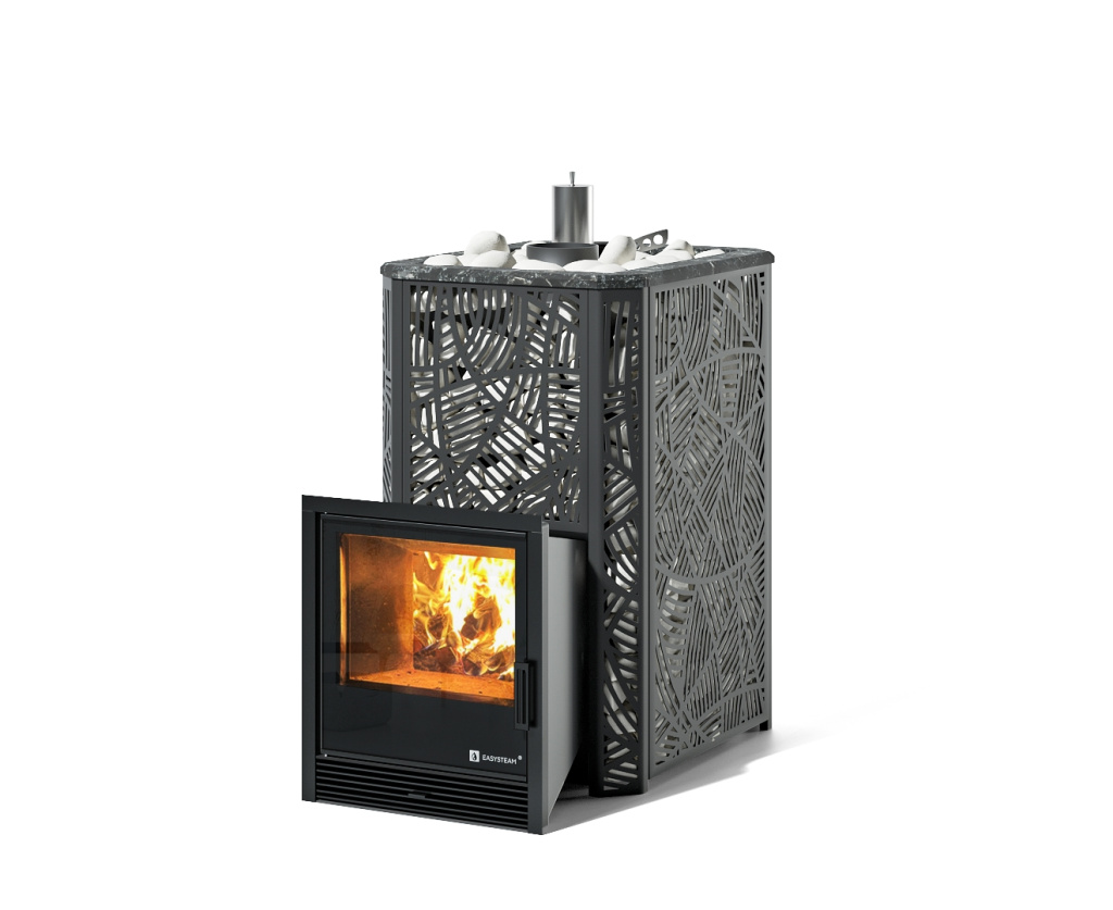 Печь для бани ИзиСтим Ялта 25 Модерн черный Premium (2025) под ГГУ AISI 321