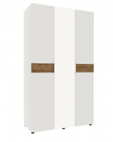 Шкаф распашной Лотос с зеркалом 3-х дверный 06-SK1200 , Белый (тиснение)/Дуб крафт, Белый (тиснение)